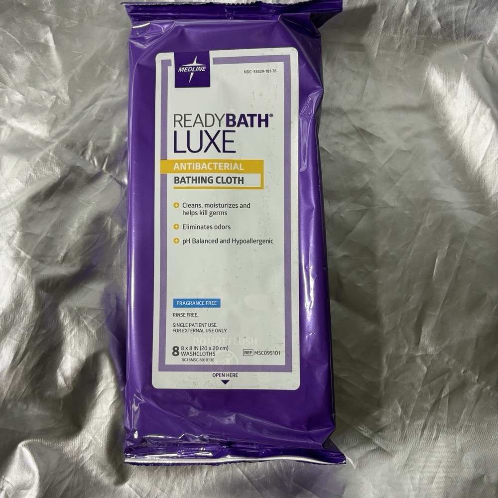 Redline ReadyBath‎ LUXE Bathing Cloth Fragrance Free 8/PKG Antibacterial